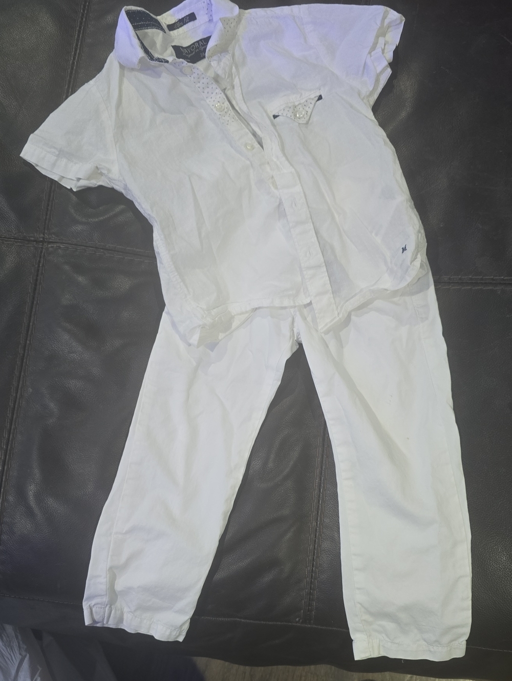 Mayoral White Kids Two-Piece Casual Set